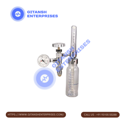 Oxygen Regulator with Pressure Gauge, Flowmeter and Humidifier Bottle